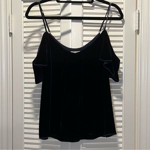 Joie Navy Velvet Blouse